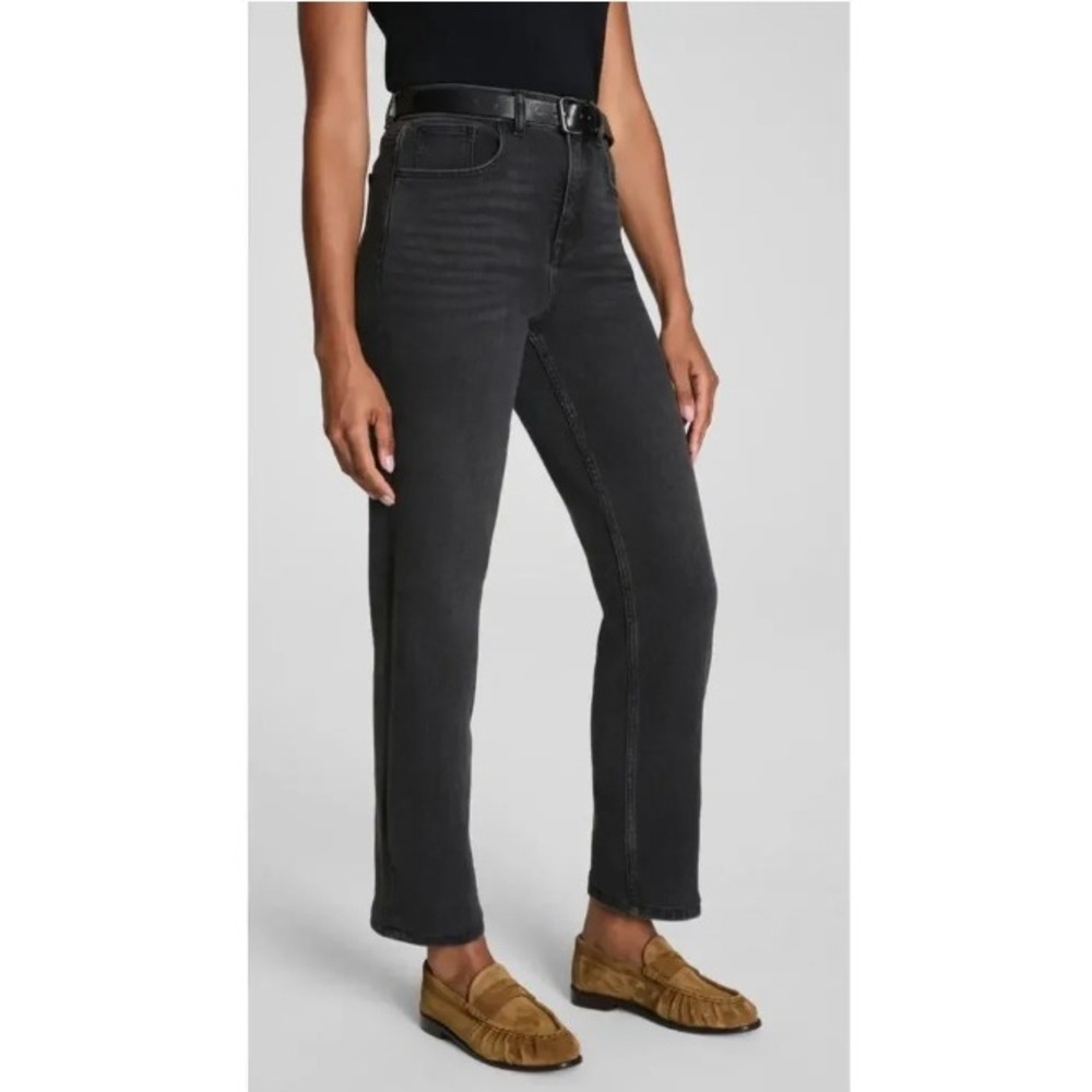 SPANX Shape Authentic 360 90s Straight Leg Jeans Womens XL Black Stretch Denim